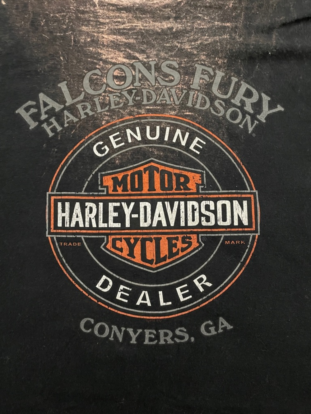 Harley-Davidson Black Tee with Rust-Tone Graphic Accents